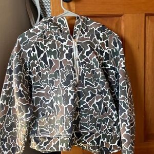 lululemon athletica Brown, Green and White Camo Half-Zip Hoodie